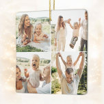 Modern Simple Custom 5 Photo Collage Ceramic Ornament<br><div class="desc">Add a personal touch to your space with our Modern Simple Custom 5 Photo Collage Magnet! This stylish magnet lets you showcase six of your favourite photos, creating a unique and meaningful design. Perfect for your refrigerator, locker, or any magnetic surface, it combines functionality with a personal flair. Easy to...</div>
