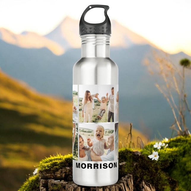Modern Simple Custom 6 Photo Collage 710 Ml Water Bottle (Creator Uploaded)