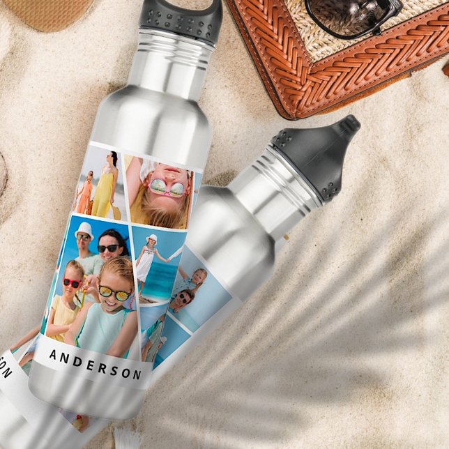  Modern Simple Custom 9 Images Collage Photos 710 Ml Water Bottle (Creator Uploaded)