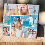 Modern Simple Custom 9 Images Collage Photos Plaque<br><div class="desc">Add nine (9) custom photos of your family and friends and the year. Add your photos and if needed,  unmask the group of photo and frame,  adjust the image against the frame,  then click mask.</div>