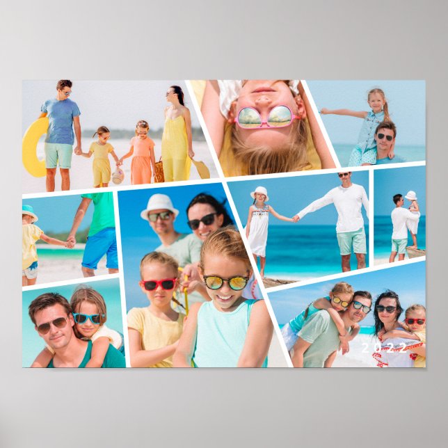 Modern Simple Custom 9 Images Collage Photos Poster (Front)