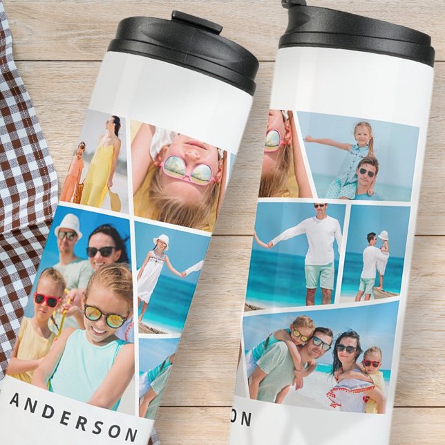  Modern Simple Custom 9 Images Collage Photos Thermal Tumbler (Creator Uploaded)