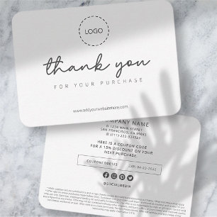Modern Simple Custom Business Logo Coupon Promo Card