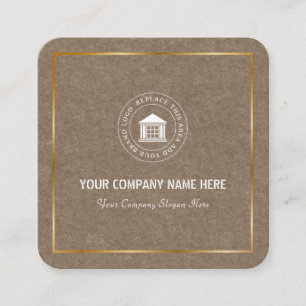 Modern Simple Custom Business Logo & Name Square Business Card