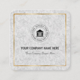 Modern Simple Custom Business Logo & Name Square Business Card