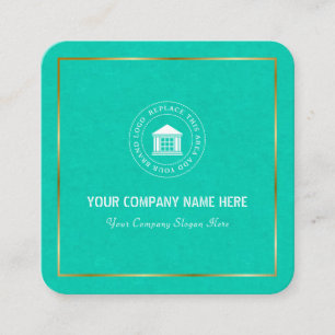 Modern Simple Custom Business Logo & Name Square Business Card