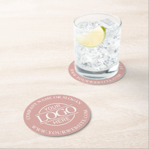 Modern Simple Custom Company Business Logo Branded Round Paper Coaster