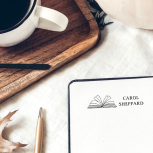 Modern & Simple Custom Name Book  Self-inking Stamp