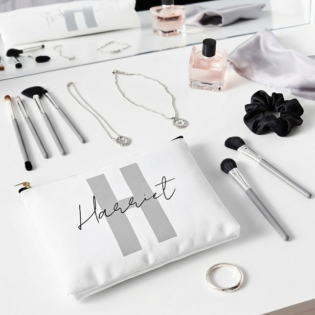 Modern simple custom Personalised  Accessory Pouch (Creator Uploaded)