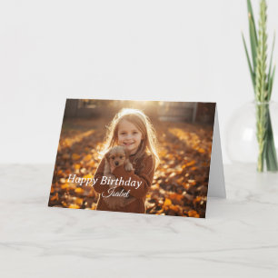 Modern Simple Custom Photo Birthday Card