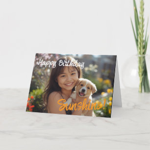 Modern Simple Custom Photo Birthday Card