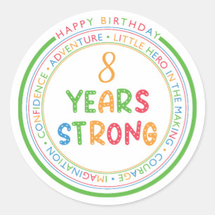 Modern Simple Custom Photo Birthday Classic Round Sticker