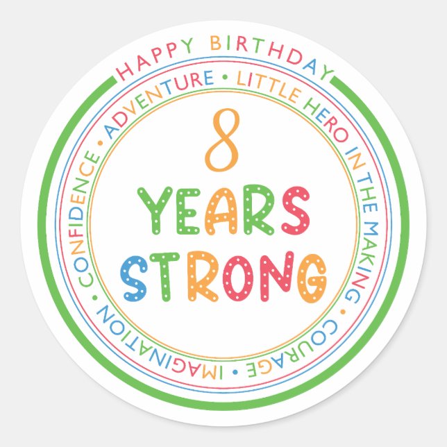 Modern Simple Custom Photo Birthday Classic Round Sticker (Front)