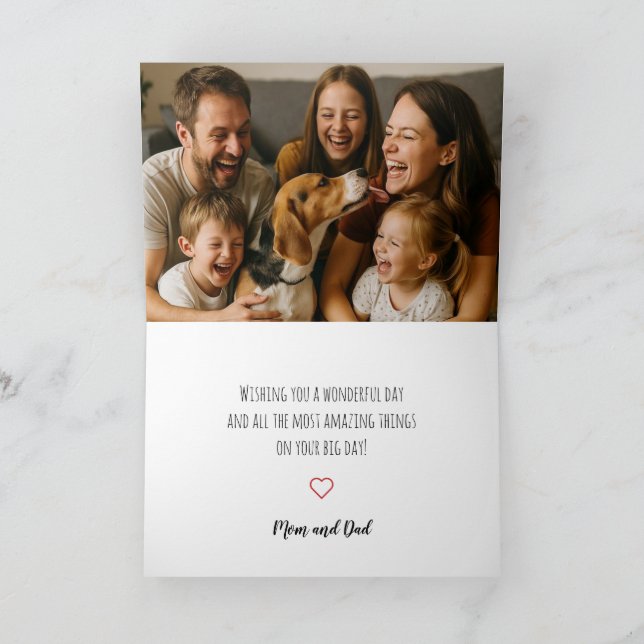 Modern Simple Custom Photo Birthday Greeting Card (Inside)