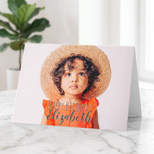 Modern Simple Custom Photo Birthday Greeting Card