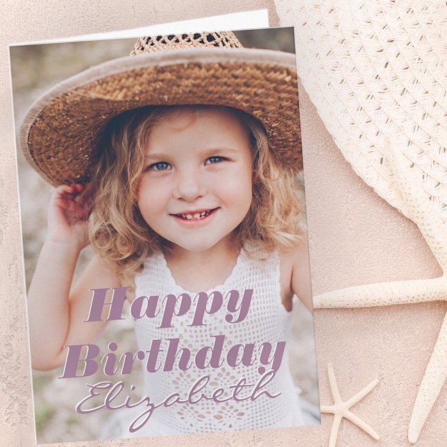 Modern Simple Custom Photo Birthday Greeting Card (Creator Uploaded)