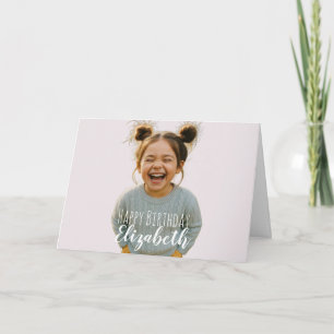 Modern Simple Custom Photo Birthday Greeting Card
