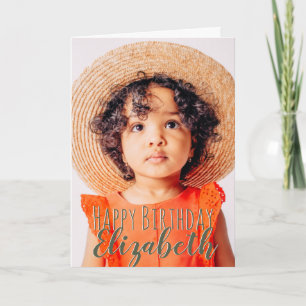 Modern Simple Custom Photo Birthday Greeting Card