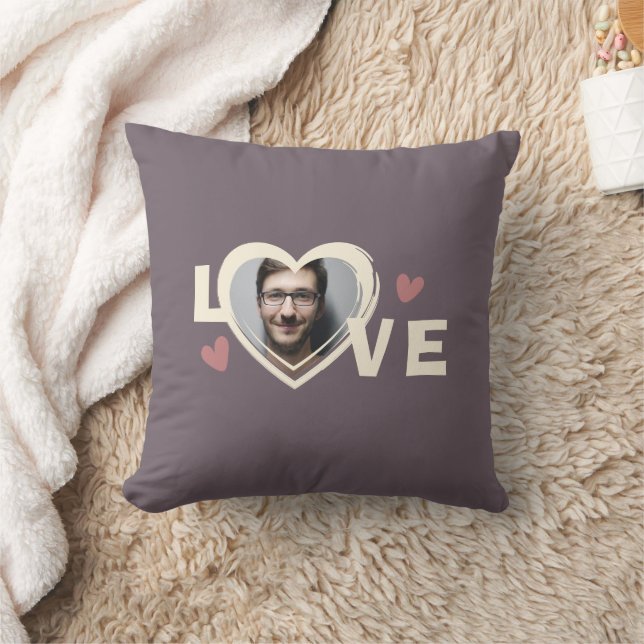 Modern Simple Custom Photo Love Heart  Cushion (Blanket)