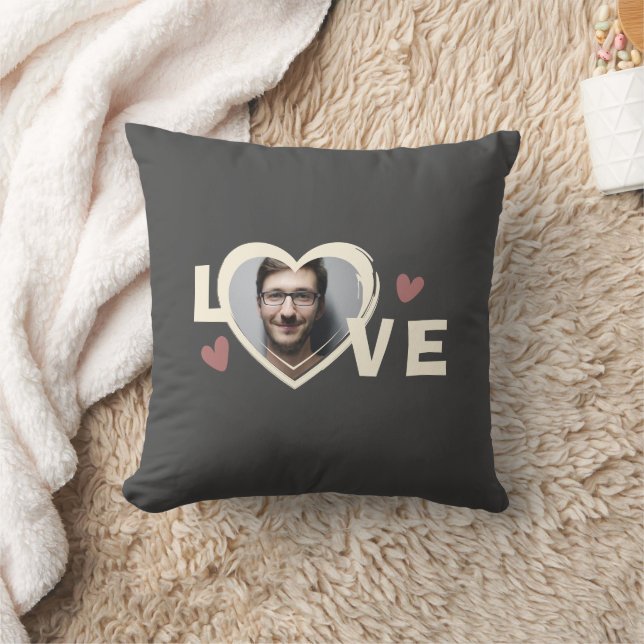 Modern Simple Custom Photo Love Heart  Cushion (Blanket)