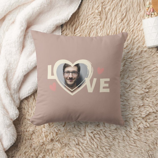 Modern Simple Custom Photo Love Heart  Cushion (Blanket)