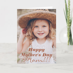 Modern Simple Custom Photo Mother's Day Greeting Card