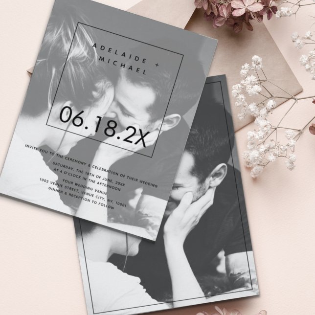 Modern Simple Custom Photo Wedding Invitation (Creator Uploaded)