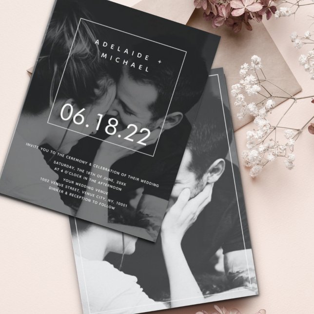 Modern Simple Custom Photo Wedding Invitation (Creator Uploaded)