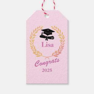 Modern Simple Custom Year & Name Graduation Party Gift Tags