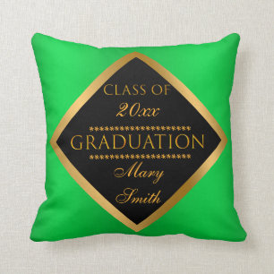 Modern Simple Customise Gold Green Cushion