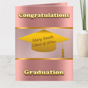 Modern Simple Customise Gold Pink Card