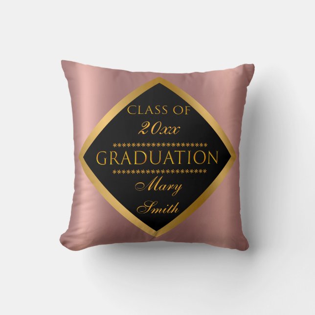 Modern Simple Customise Gold Pink Cushion (Front)