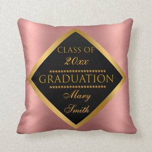 Modern Simple Customise Gold Pink Cushion