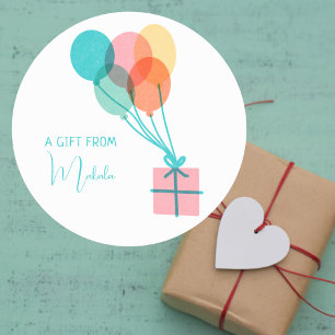 Modern Simple Cute Personalized Gift From Classic Round Sticker