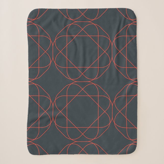 Modern, simple, cute, playful geometric pattern sherpa blanket (Front)