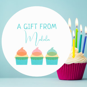 Modern Simple Cute Trendy Personalized Gift From Classic Round Sticker