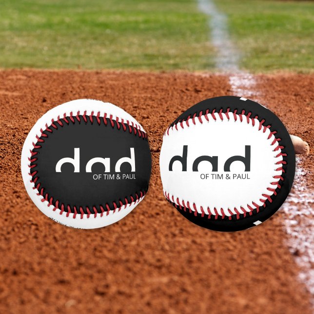 Modern Simple Dad Design with Kids Children Names Baseball (Creator Uploaded)