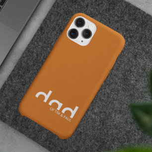 Modern Simple Dad Design with Kids Children Names iPhone 13 Case