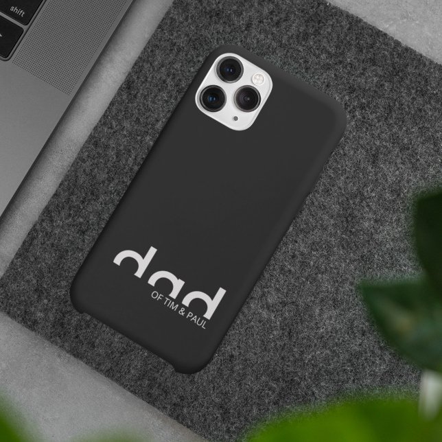 Modern Simple Dad Design with Kids Children Names Case-Mate iPhone Case (Creator Uploaded)