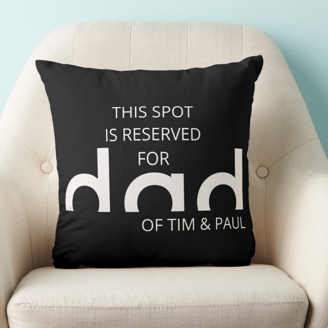 Modern Simple Dad Design with Kids Children Names Cushion (dad throw pillow)