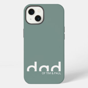 Modern Simple Dad Design with Kids Children Names iPhone 13 Case