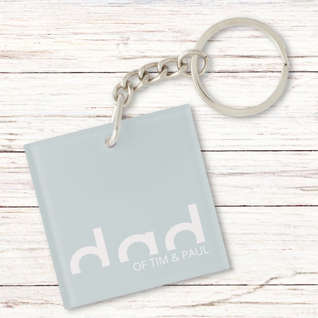 Modern Simple Dad Design with Kids Children Names Key Ring (Creator Uploaded)