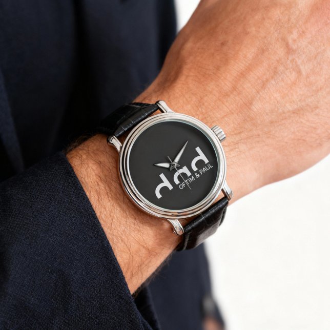 Modern Simple Dad Design with Kids Children Names Watch (personalized dad watch)