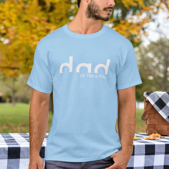 Modern Simple Dad Shirt with Kids Children Names (Creator Uploaded)