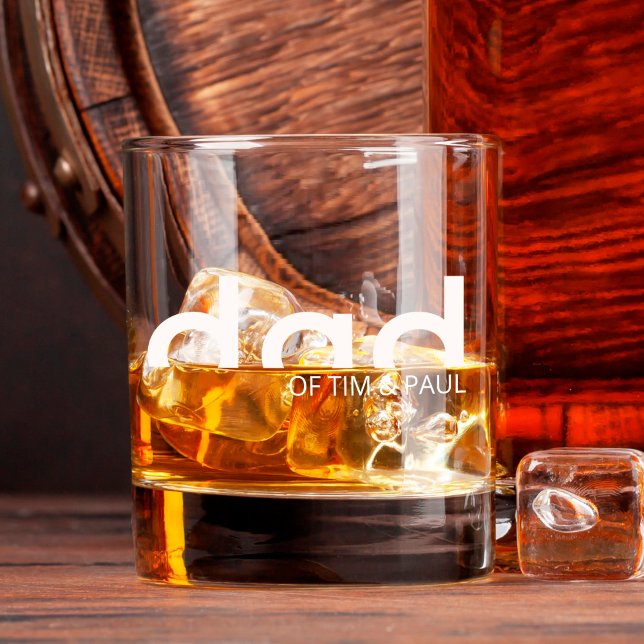 Modern Simple Dad typography Whiskey Glass (whiskey glass for dad)