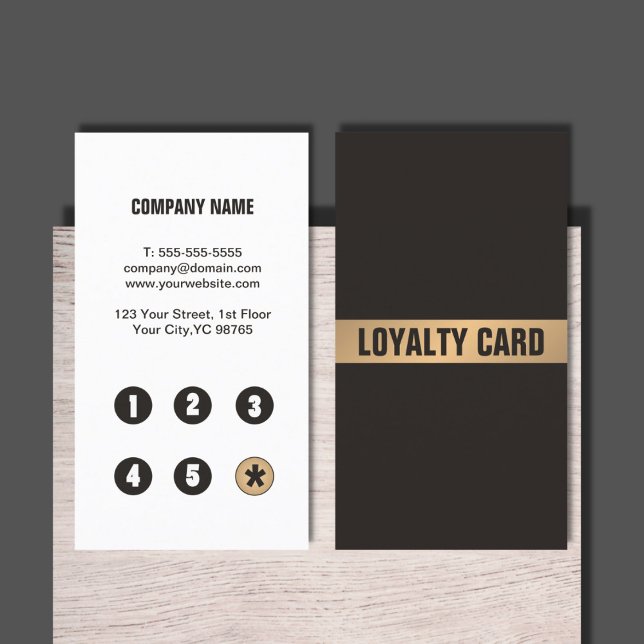 Modern Simple Dark Faux Gold Loyalty Card (Creator Uploaded)