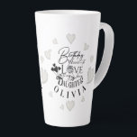 Modern Simple Daughter Birthday Design Latte Mug<br><div class="desc">This minimalist birthday design is created for a daughter and can also be used for a granddaughter, niece, or anyone who is like a daughter, making it suitable for gifting from parents, grandparents, aunts, uncles, or anyone celebrating a daughter-like bond. The design features clean calligraphy, refined typography, and simple, well-balanced...</div>