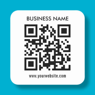 Modern simple design Easily upload your QR code Square Sticker