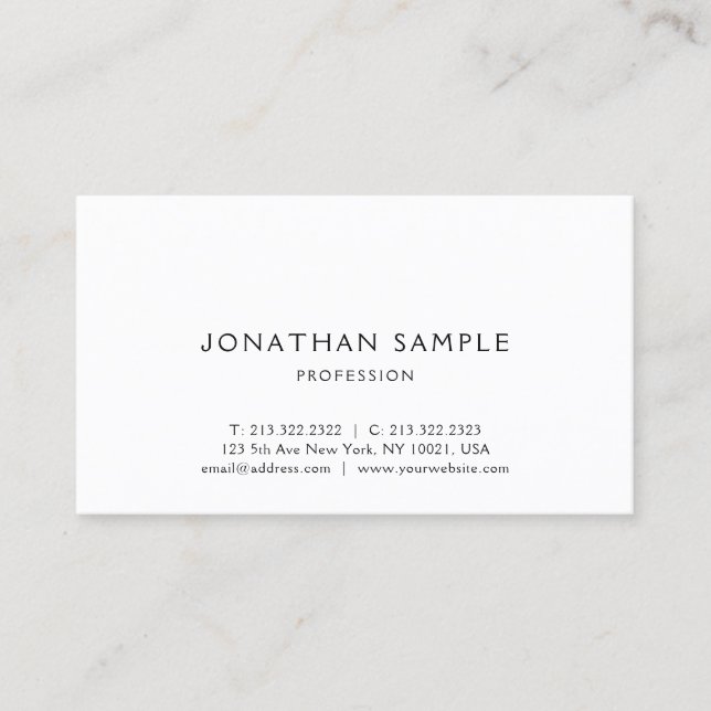 Modern Simple Design Easy to Make Cute Business Card (Front)