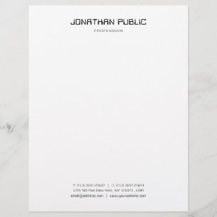 Modern Simple Design Elegant Black White Template Custom Letterhead